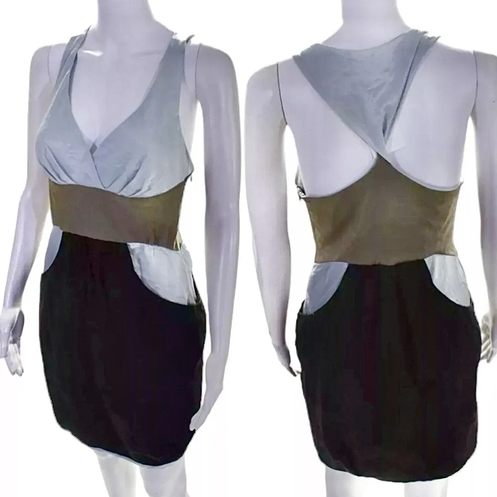 Saks 5th Avenue Iodice‎ Mini Dress Size XS Racerback Colorblock Sexy Party